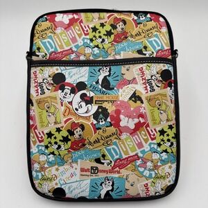Disney Parks D-Tech Tablet Laptop Bag Case Vintage Collage Print Mickey